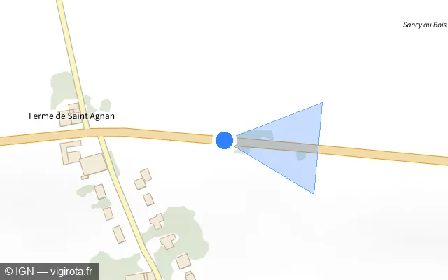 Vue plan de l'emplacement du radar tourelle à Ogy-Montoy-Flanville