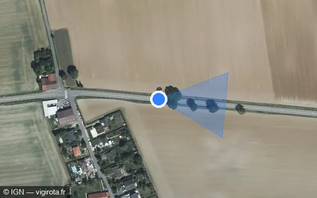 Vue satellite de l'emplacement du radar tourelle à Ogy-Montoy-Flanville