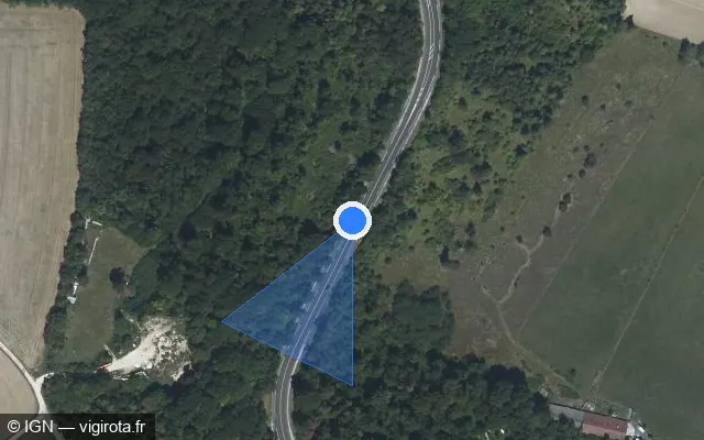 Vue satellite de l'emplacement du radar tourelle à Euffigneix