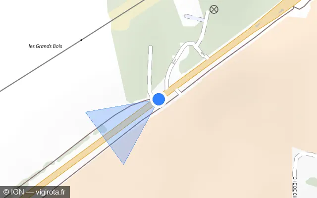 Vue plan de l'emplacement du radar tourelle à Dolancourt
