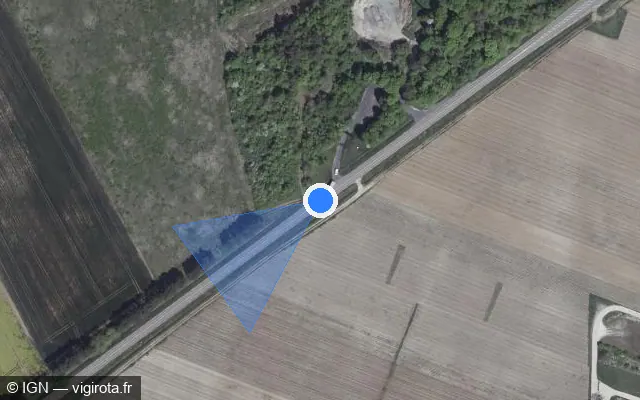 Vue satellite de l'emplacement du radar tourelle à Dolancourt