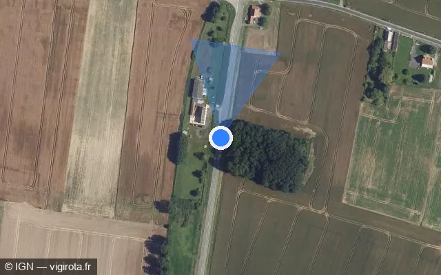 Vue satellite de l'emplacement du radar tourelle à Le Plessis-Patte-d'Oie
