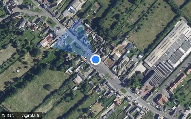 Vue satellite de l'emplacement du radar tourelle à Moliens