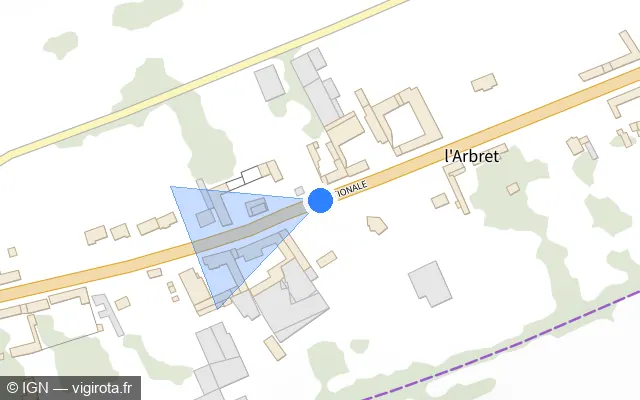 Vue plan de l'emplacement du radar tourelle à Bavincourt