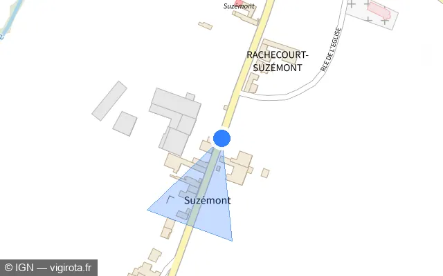 Vue plan de l'emplacement du radar tourelle à Rachecourt-Suzémont
