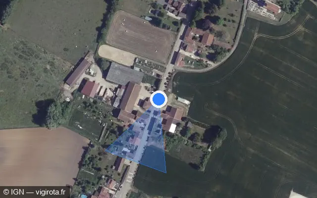 Vue satellite de l'emplacement du radar tourelle à Rachecourt-Suzémont