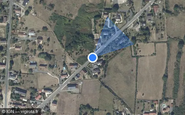Vue satellite de l'emplacement du radar tourelle à Saint-Amand-Montrond