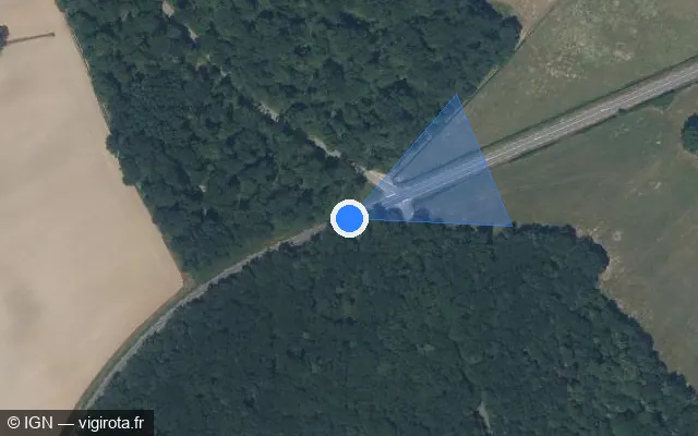 Vue satellite de l'emplacement du radar tourelle à Villeneuve-Saint-Salves