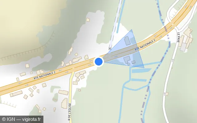 Vue plan de l'emplacement du radar tourelle à Vauciennes