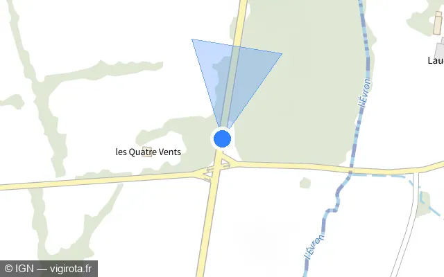 Vue plan de l'emplacement du radar tourelle à Bréhand