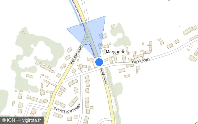 Vue plan de l'emplacement du radar tourelle à Hermes