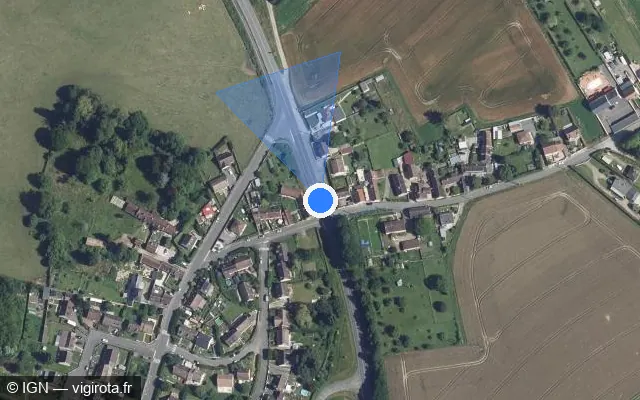 Vue satellite de l'emplacement du radar tourelle à Hermes
