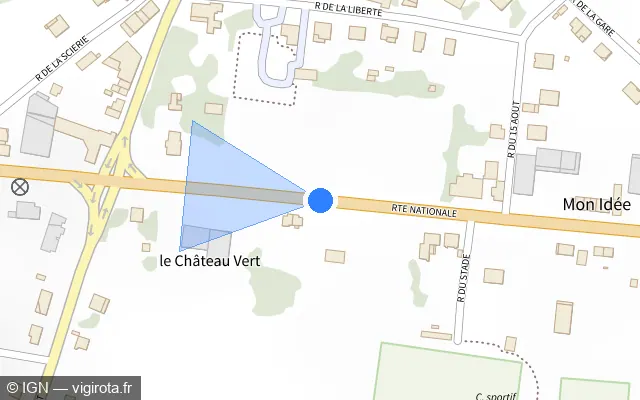 Vue plan de l'emplacement du radar tourelle à Auvillers-les-Forges