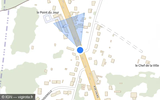 Vue plan de l'emplacement du radar tourelle à Noailles