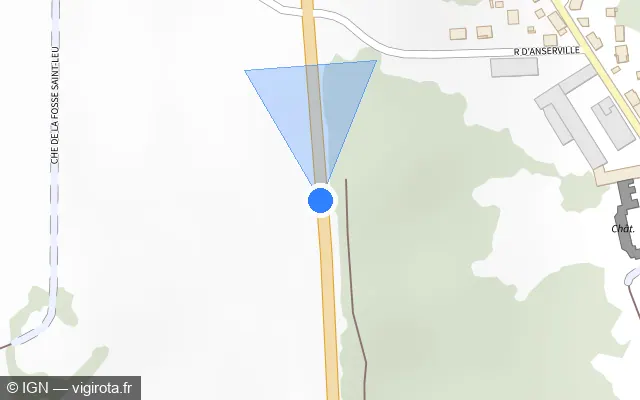 Vue plan de l'emplacement du radar tourelle à Puiseux-le-Hauberger