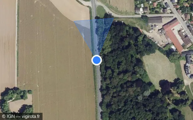 Vue satellite de l'emplacement du radar tourelle à Puiseux-le-Hauberger