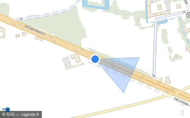 Vue plan de l'emplacement du radar tourelle à Vauclerc