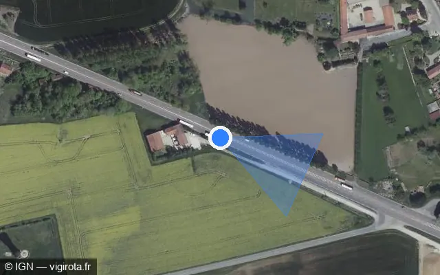 Vue satellite de l'emplacement du radar tourelle à Vauclerc