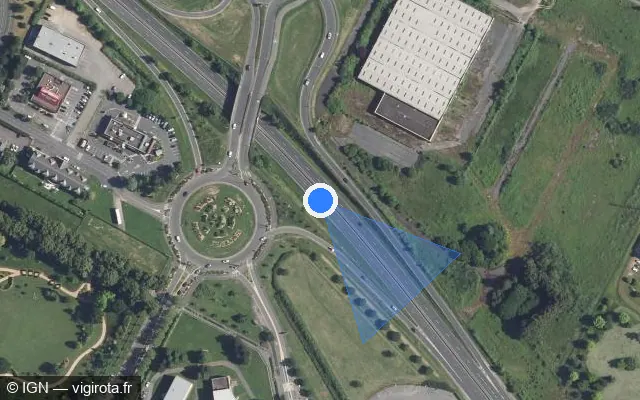 Vue satellite de l'emplacement du radar tourelle à Beauvais