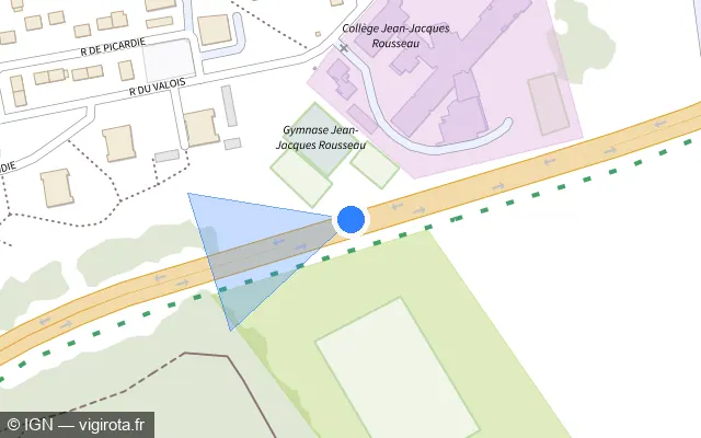Vue plan de l'emplacement du radar tourelle à Creil