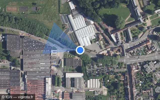 Vue satellite de l'emplacement du radar tourelle à Beauvais