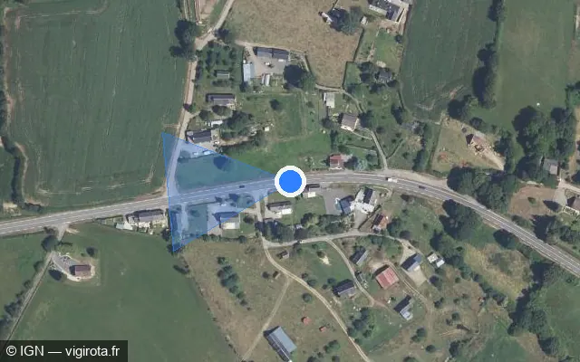 Vue satellite de l'emplacement du radar tourelle à Landisacq