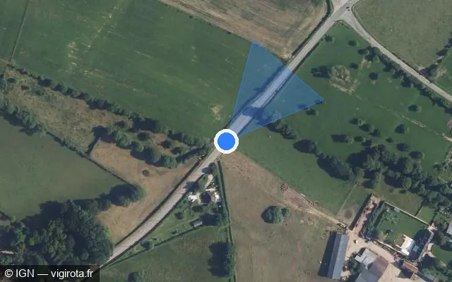 Vue satellite de l'emplacement du radar tourelle à Wambez