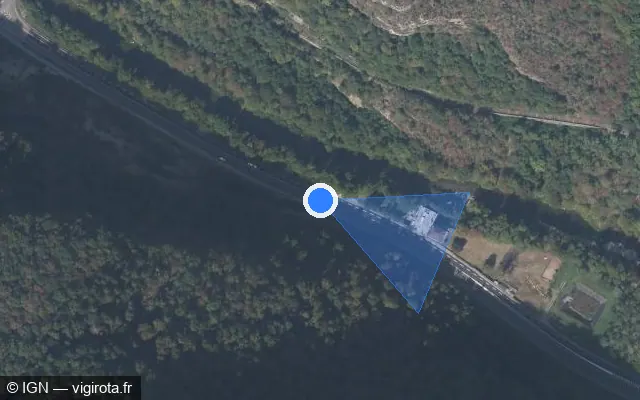 Vue satellite de l'emplacement du radar tourelle à Lavans-lès-Saint-Claude