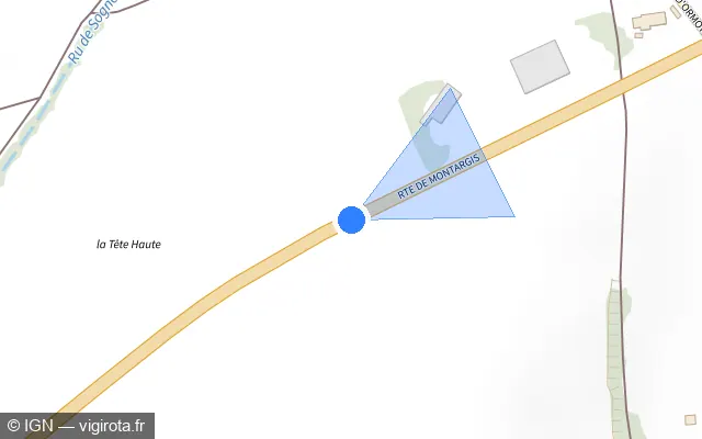 Vue plan de l'emplacement du radar tourelle à Sépeaux-Saint Romain
