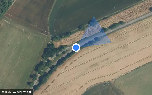 Vue satellite de l'emplacement du radar tourelle à Béon