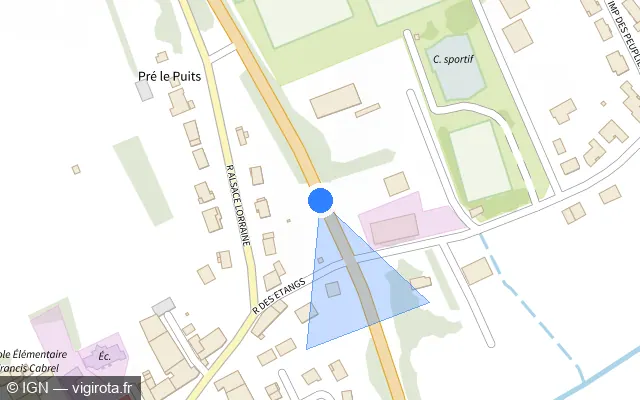 Vue plan de l'emplacement du radar tourelle à Solgne