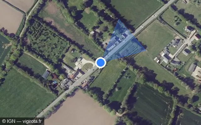 Vue satellite de l'emplacement du radar tourelle à Sotteville