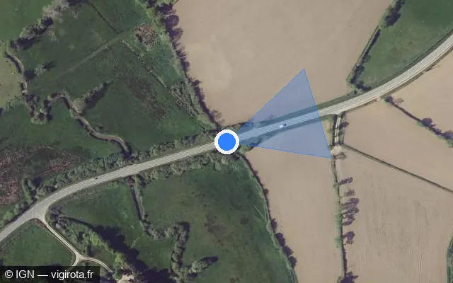 Vue satellite de l'emplacement du radar tourelle à Sortosville-en-Beaumont