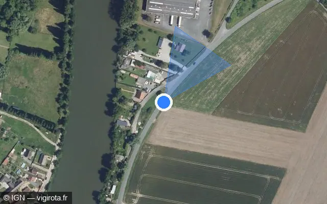 Vue satellite de l'emplacement du radar tourelle à Pont-Sainte-Maxence
