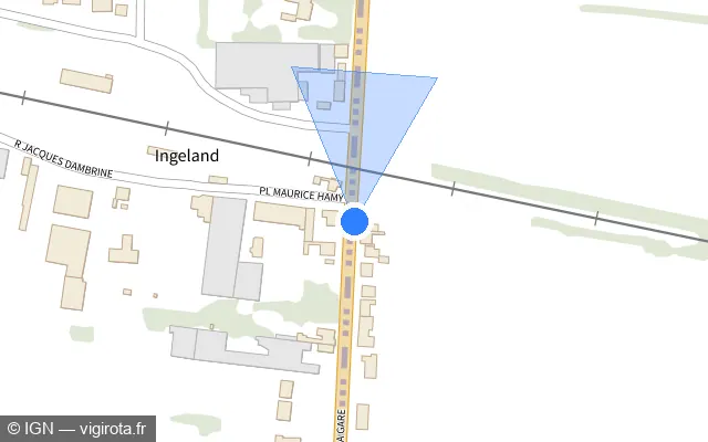 Vue plan de l'emplacement du radar tourelle à Strazeele