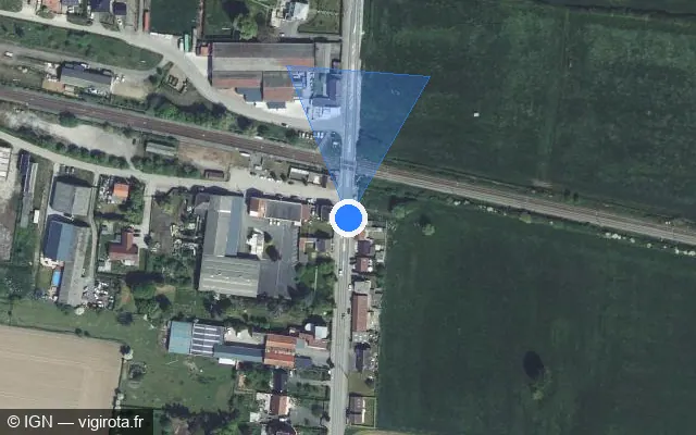 Vue satellite de l'emplacement du radar tourelle à Strazeele