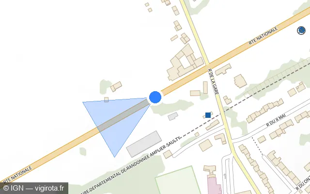 Vue plan de l'emplacement du radar tourelle à Mondicourt