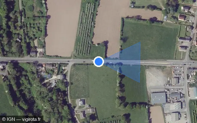 Vue satellite de l'emplacement du radar tourelle à Saint-Jean-des-Champs