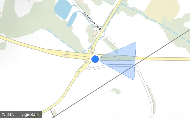Vue plan de l'emplacement du radar tourelle à Lizio