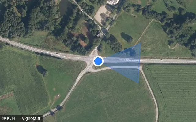 Vue satellite de l'emplacement du radar tourelle à Lizio