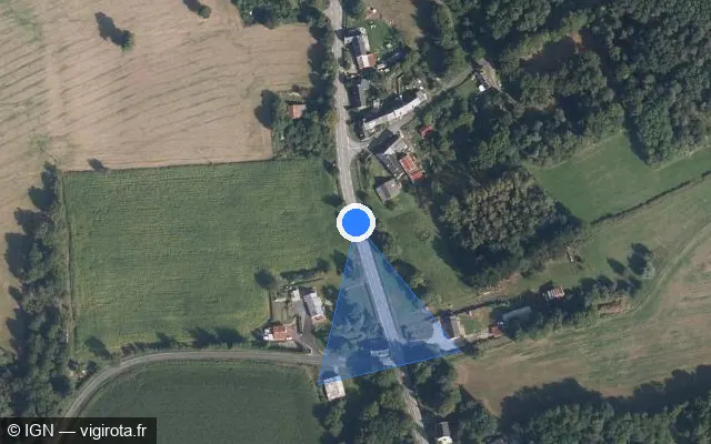Vue satellite de l'emplacement du radar tourelle à Saint-Servant