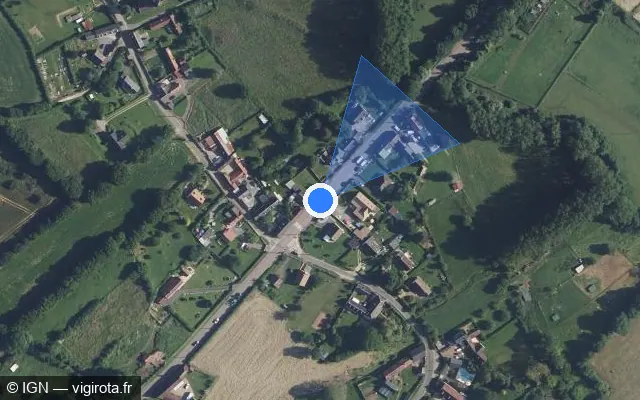 Vue satellite de l'emplacement du radar tourelle à Lachapelle-sous-Gerberoy