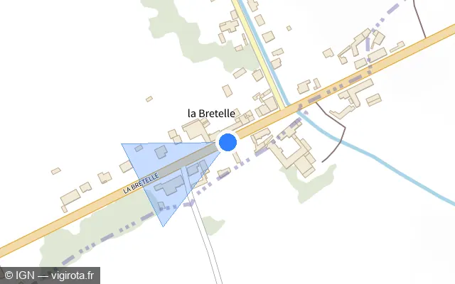 Vue plan de l'emplacement du radar tourelle à Mondescourt