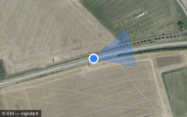 Vue satellite de l'emplacement du radar tourelle à Luppy