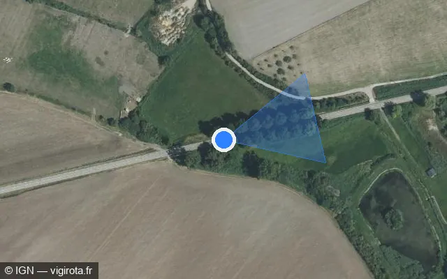 Vue satellite de l'emplacement du radar tourelle à Herny