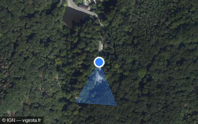 Vue satellite de l'emplacement du radar tourelle à Senlisse