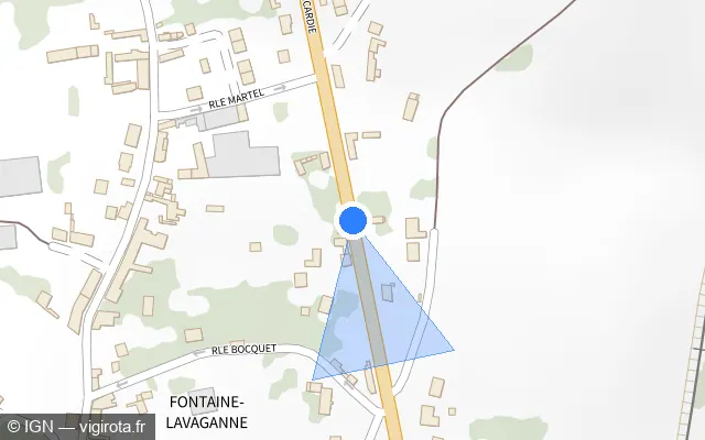Vue plan de l'emplacement du radar tourelle à Fontaine-Lavaganne