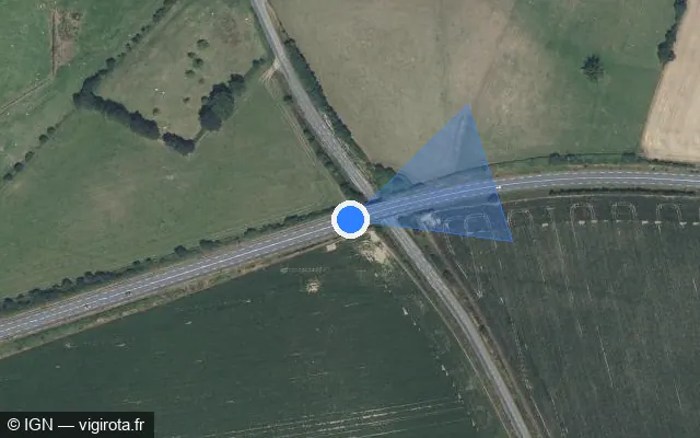 Vue satellite de l'emplacement du radar tourelle à La Ferté Macé