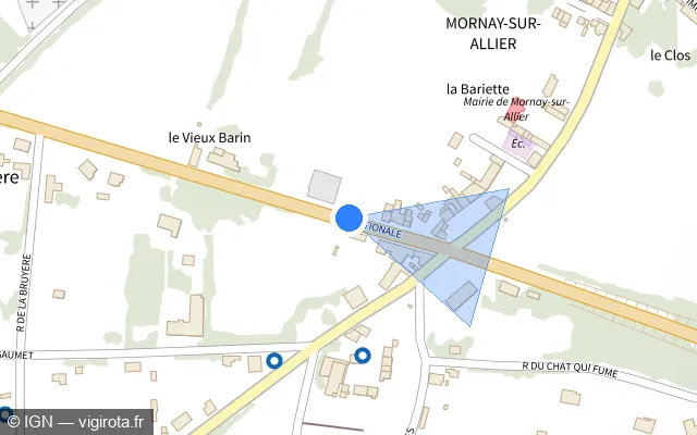 Vue plan de l'emplacement du radar tourelle à Mornay-sur-Allier