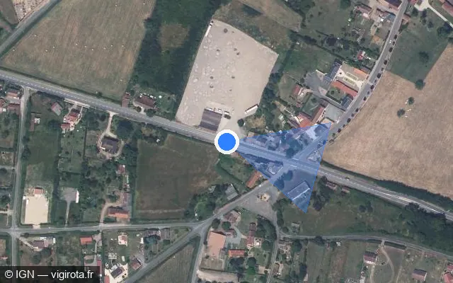 Vue satellite de l'emplacement du radar tourelle à Mornay-sur-Allier